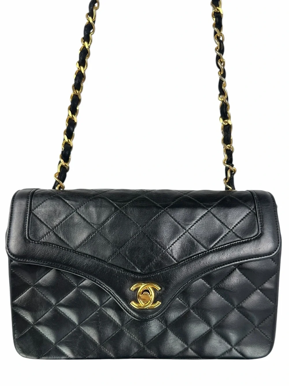CHANEL CC MINI LAMBSKIN LEATHER FLAP BAG 24KT PLATED